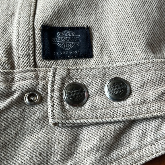 NWT Harley Davidson thick denim jacket size s beige - Picture 12 of 14